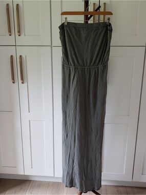 Splendid Strapless Dress Womens Medium Gray Long Maxi Made in USA